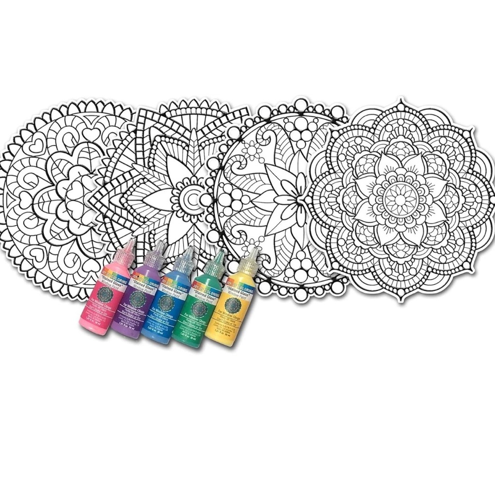 ZORBITZ Stained Glass Window Art Clings DIY Mandala Kit - Christmas Gift Ideas - Picture 3 of 4